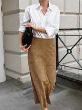 Suede Midi Skirt